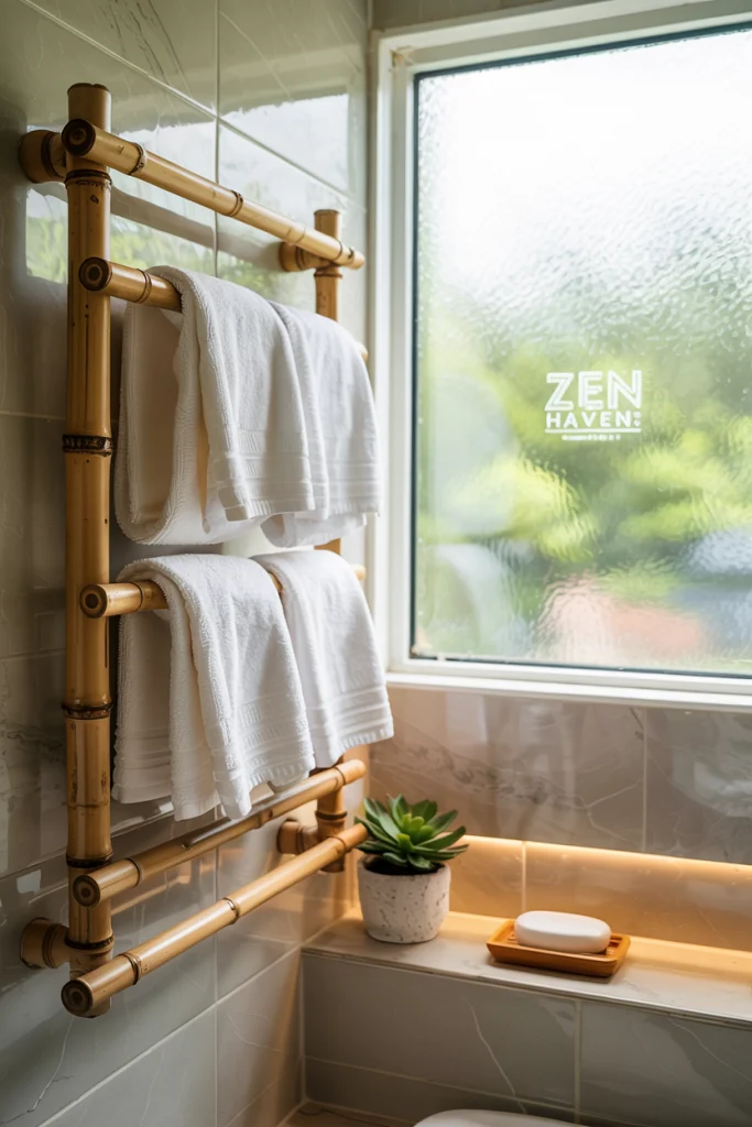 Bamboo towel rack