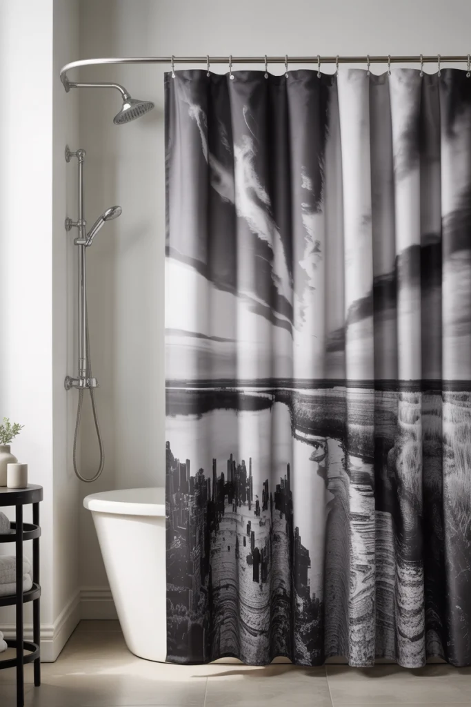 Black and white photography curtains