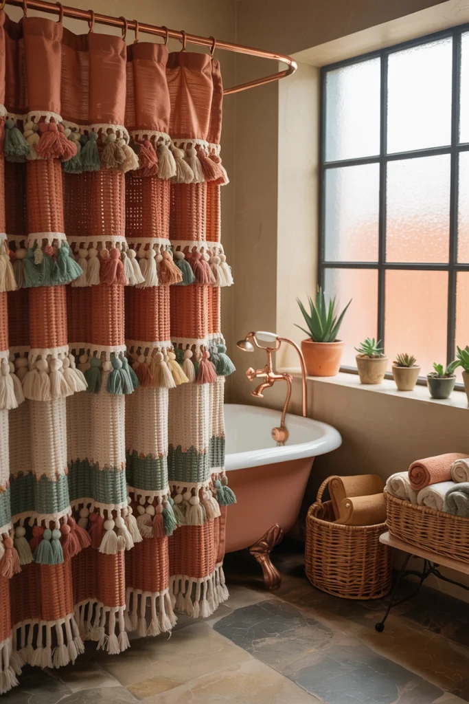 Bohemian style shower curtains