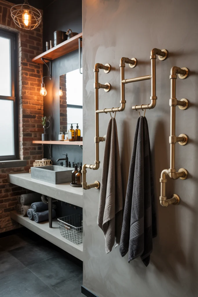 Brass pipe hooks
