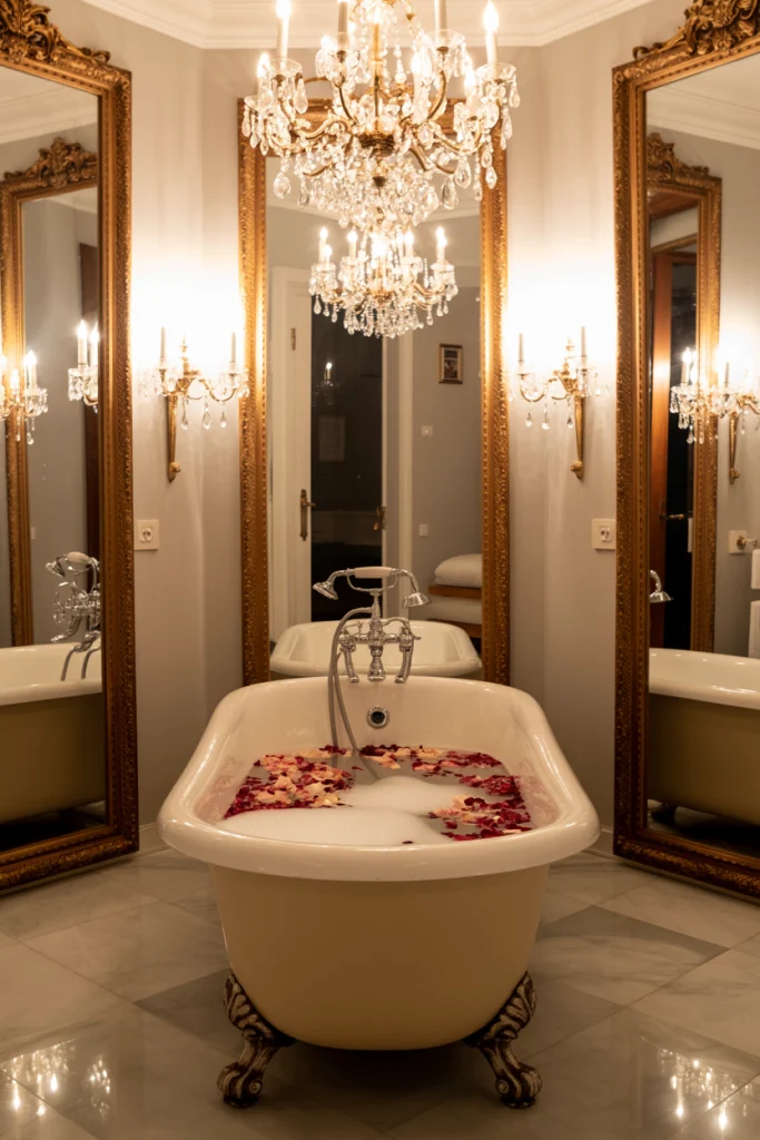 Clawfoot tub as a focal point
