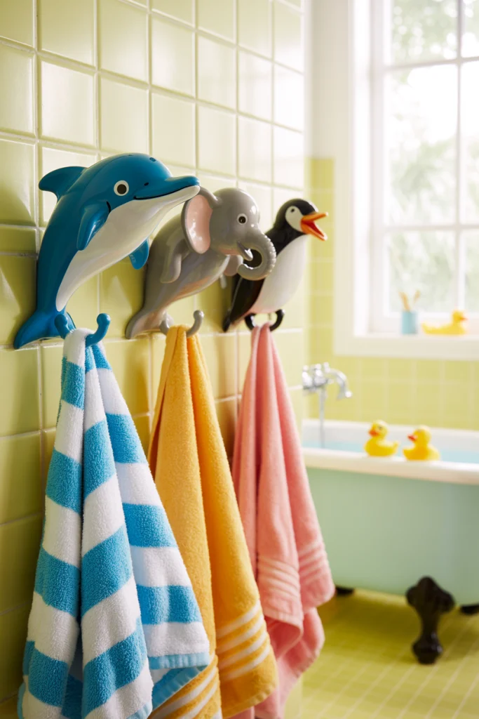 Decorative animal shaped towel hooks