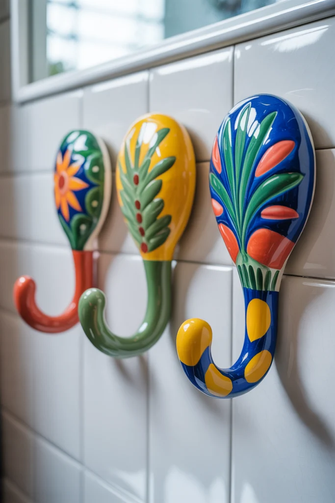 Decorative ceramic hooks