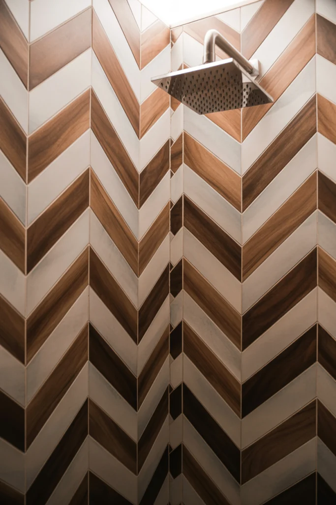Diagonal wood tile patterns