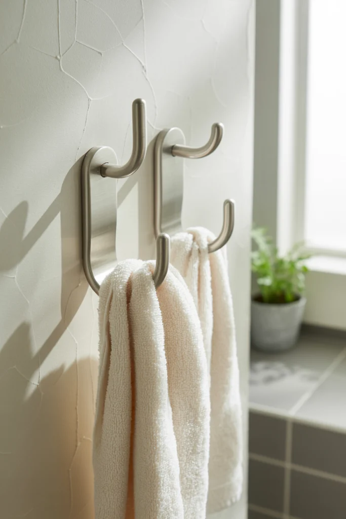 Double Hooks for maximum towel storage