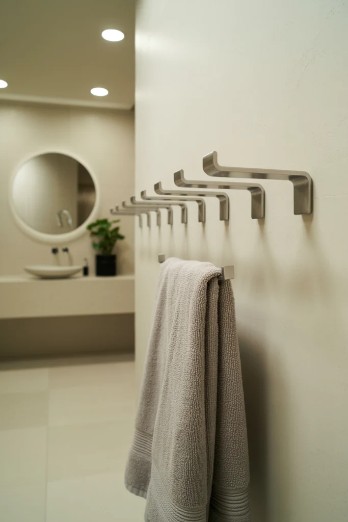 Floating towel hooks