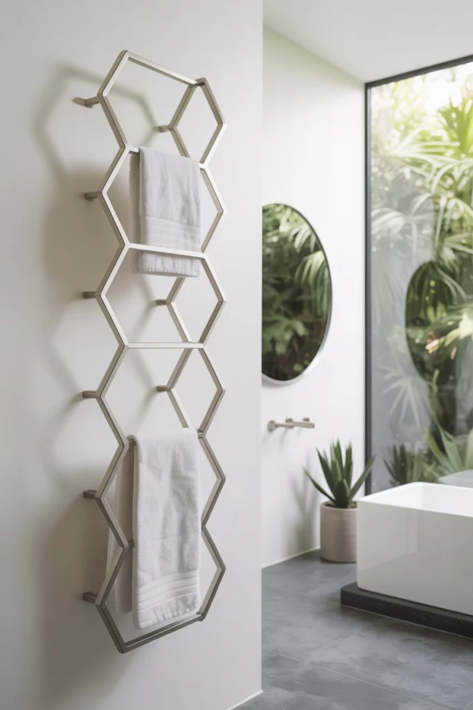 Geometric towel holders