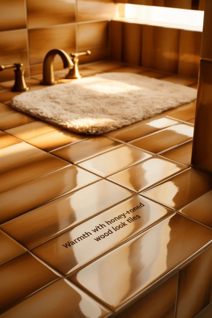 Honey tone wood look tiles