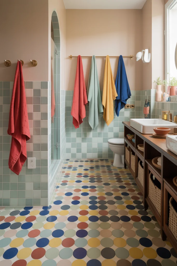 Multi colored tile flooring ideas