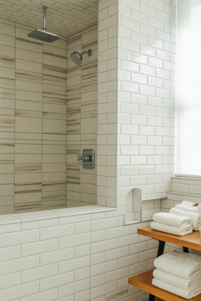 Natural wood and white tones