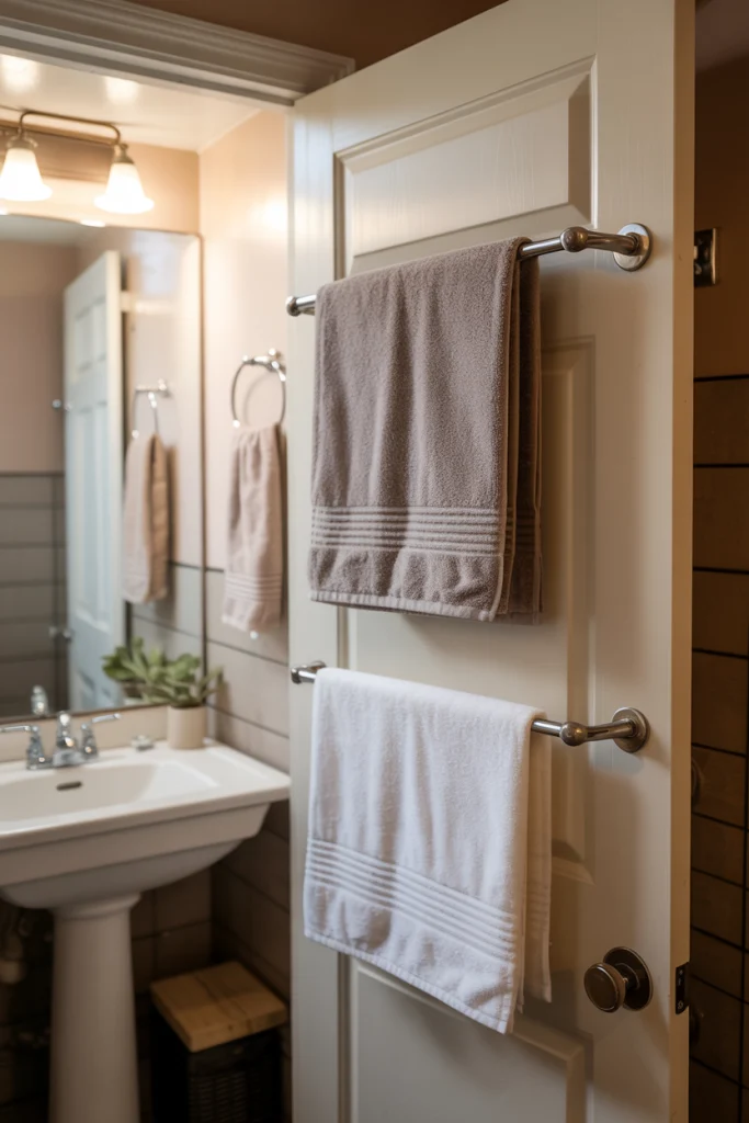 Over the door towel bar solution