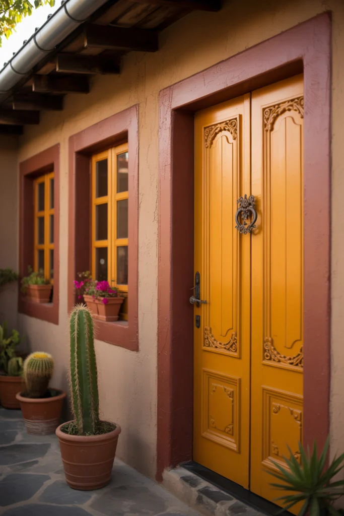 Painted wooden doors