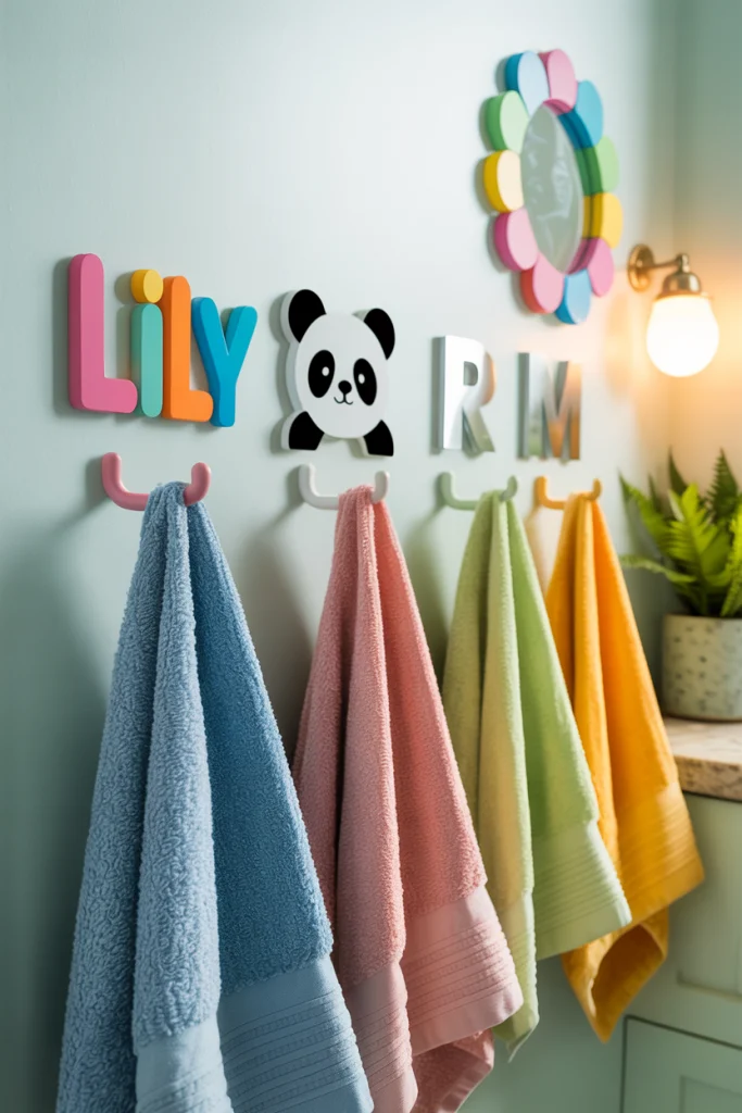 Personalized towel hooks