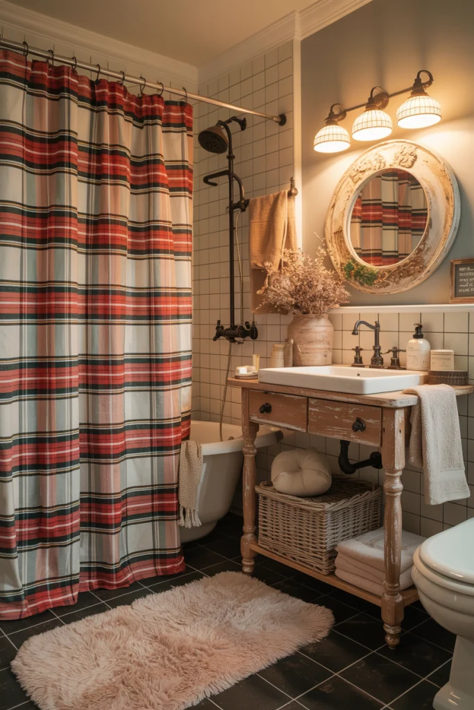 Plaid or checkered curtains