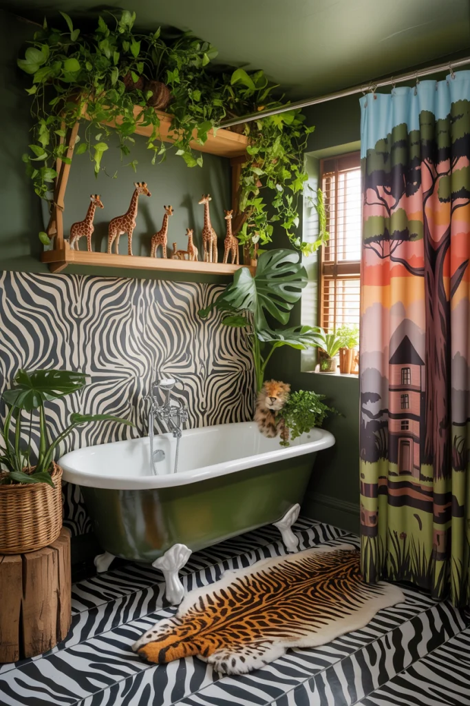 Playful animal safari bathroom