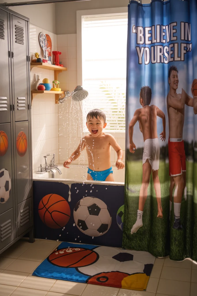 Sports themed kids bathroom ideas