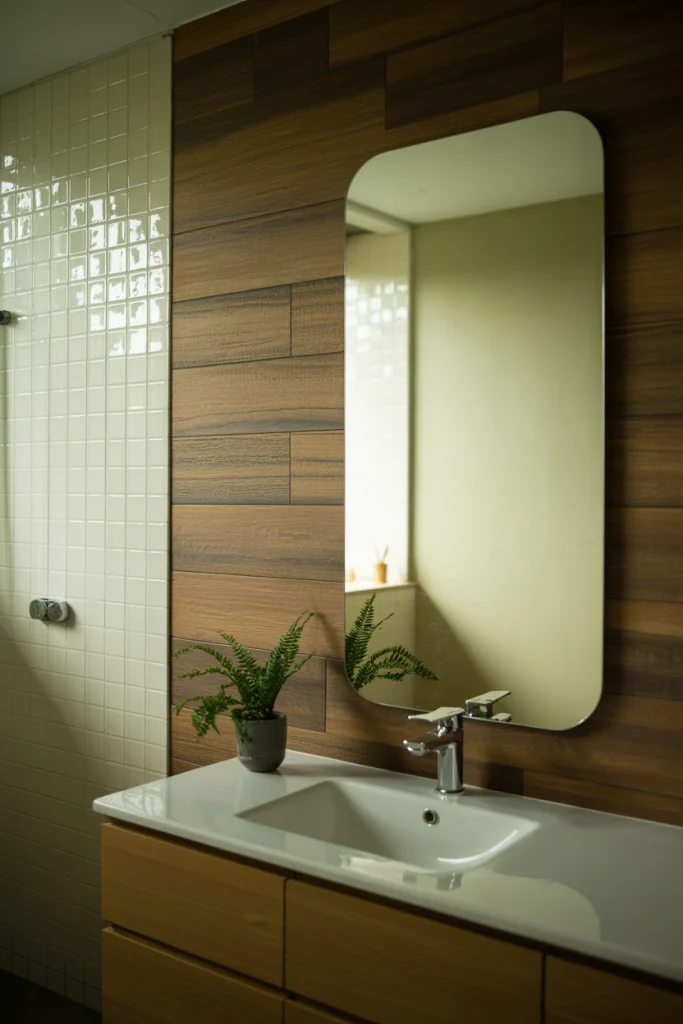 Tiles with glossy white accents