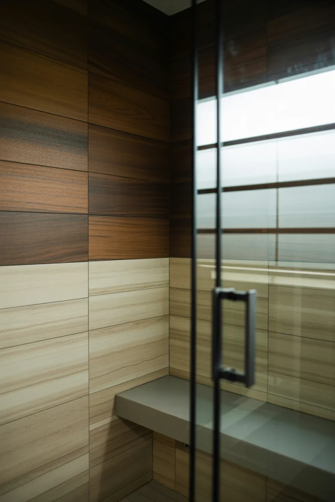 Two tone wood look tiles