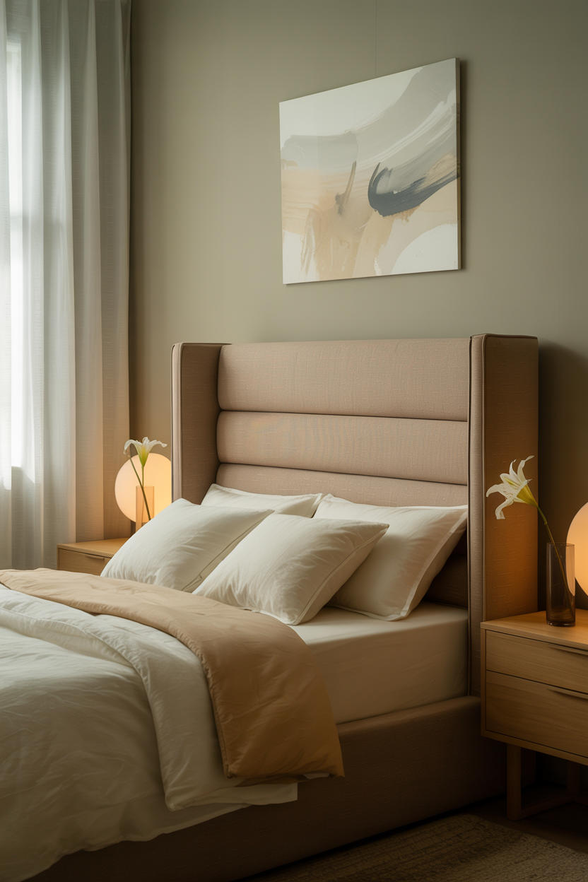 A headboard that frames clam 