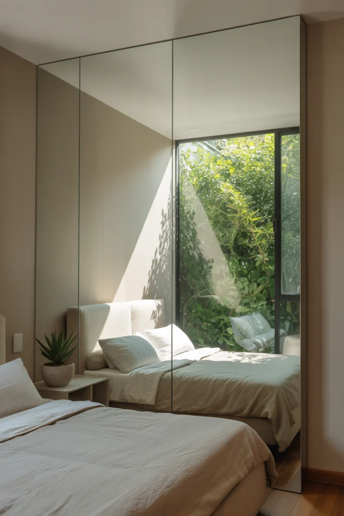 Add mirrors to double the space
