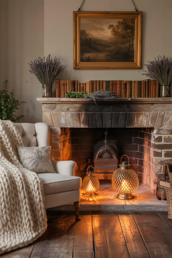 ADd a fireplace or faux fireplace for charm