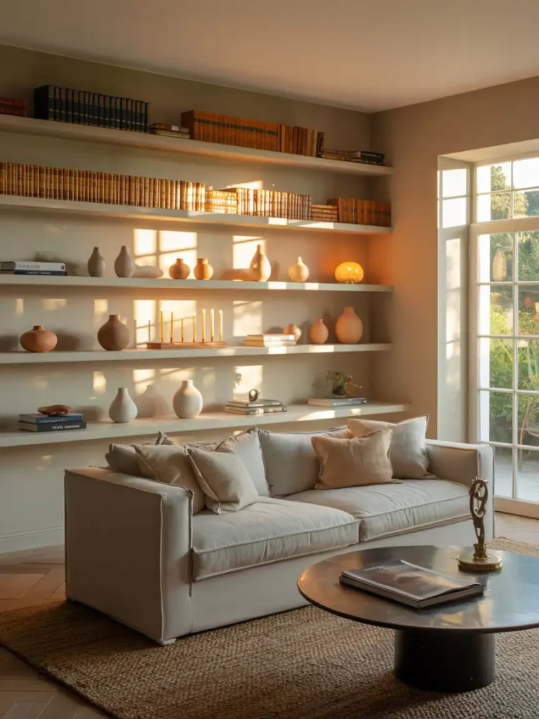 Built In Shelves that add depth