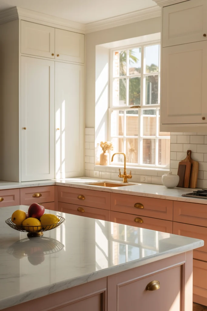 Dusty rose and white for a fresh gentle vibe