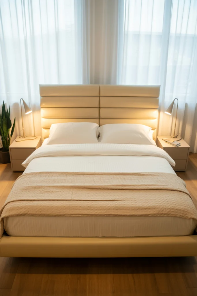Hotel inspired comfort with crisp lines