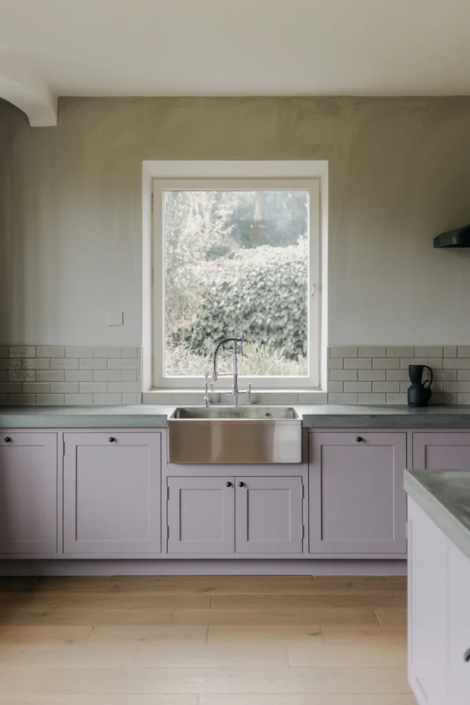 Pale levender and ash for a whisper of color