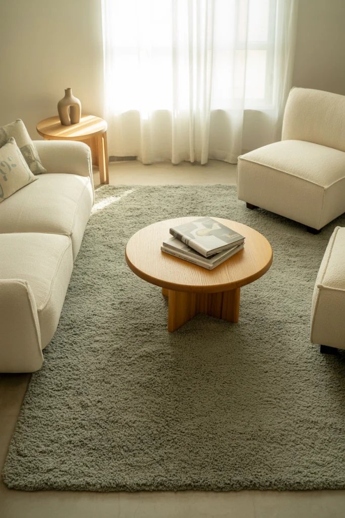 Pick rug that anchors the whole room 