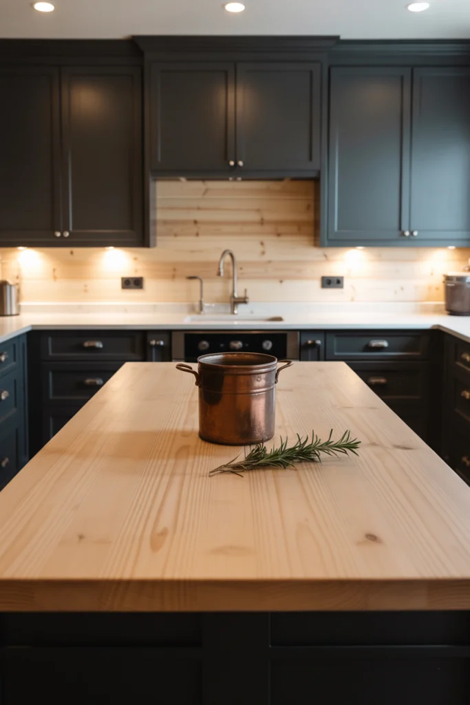 Soft black and pine for modern grounding