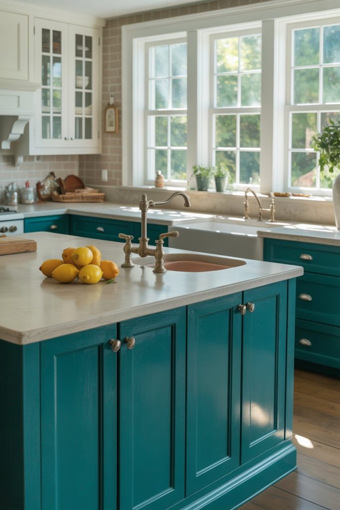 Teal and linen for cool balance