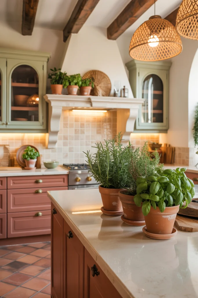 Terracotta and cream for earthy warmth