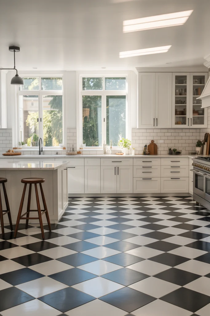 Timeless checkerboard floor that never fail