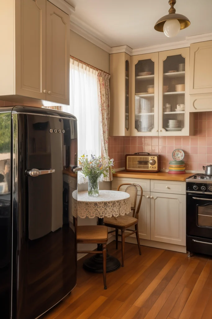 Vintage inspired with retor black appliances