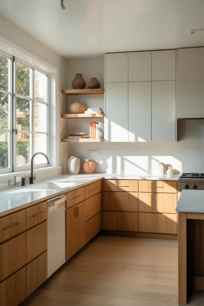 White and Oak for a clean warm feel