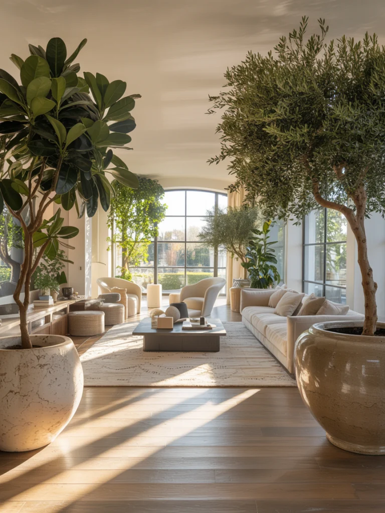 Biophilic Installations with Mature Indoor Trees