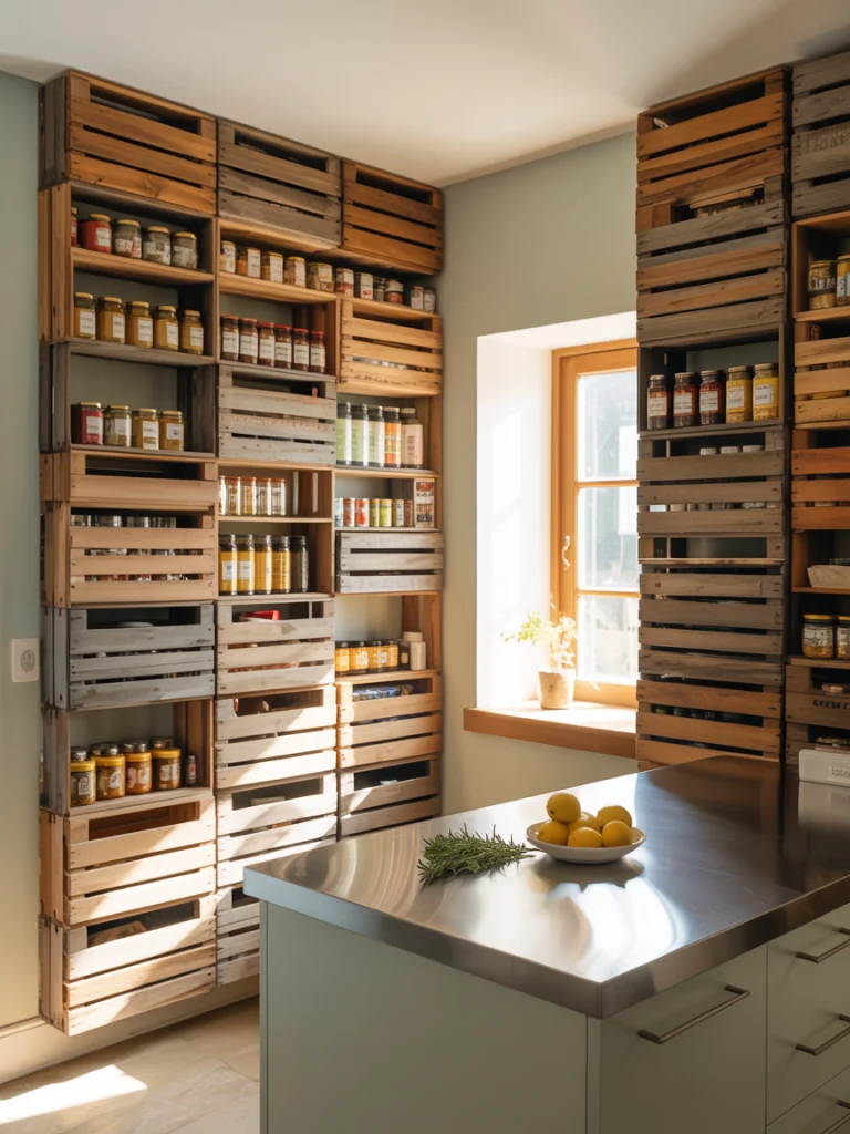 Build a modular crate wall ideas