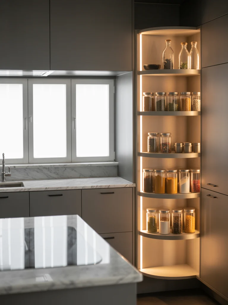 Built-In Rotating Corner Towers