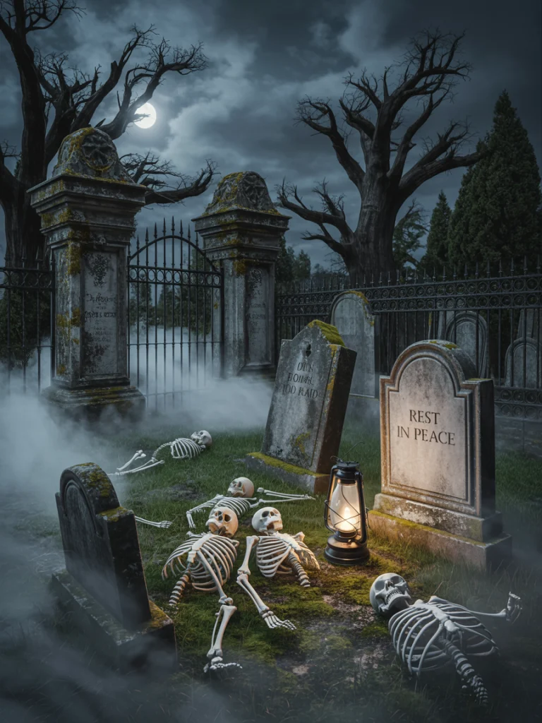 Design a Haunted Graveyard Scene