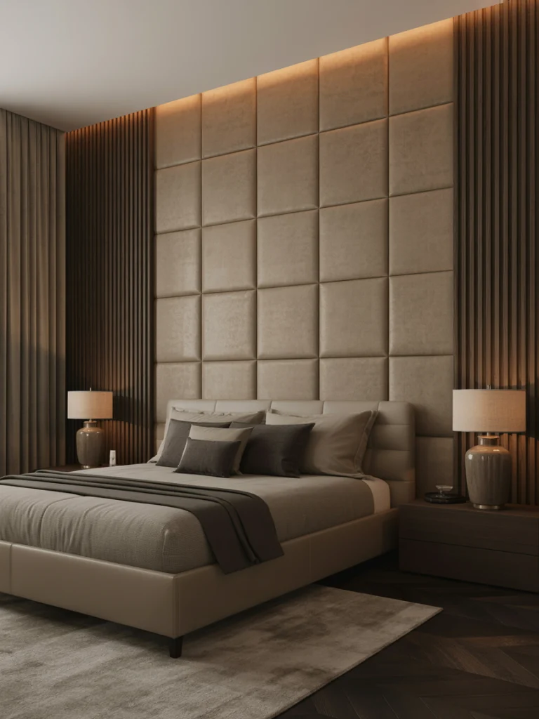 Dobule height headboard walls ideas