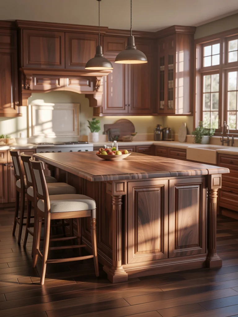 Elegant Wood Kitchen Islands