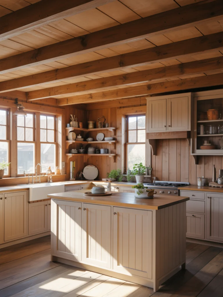Farmhouse Kitchens With Natural Wood Beams ideas