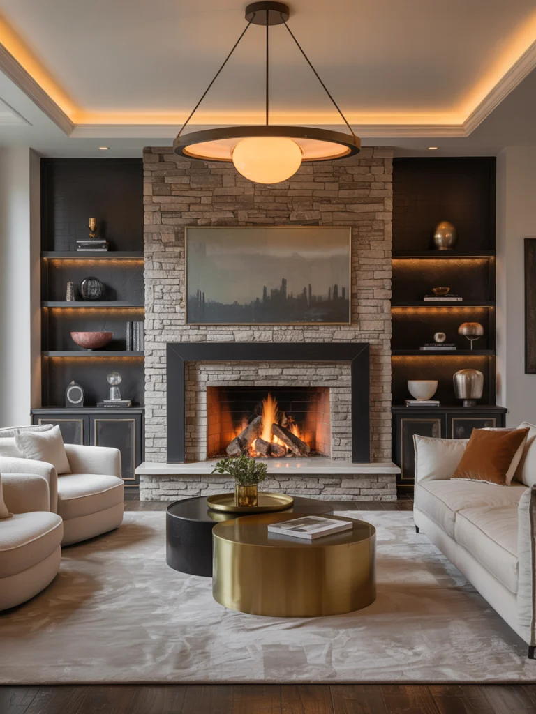 Fireplaces Framed with Metalwork ideas
