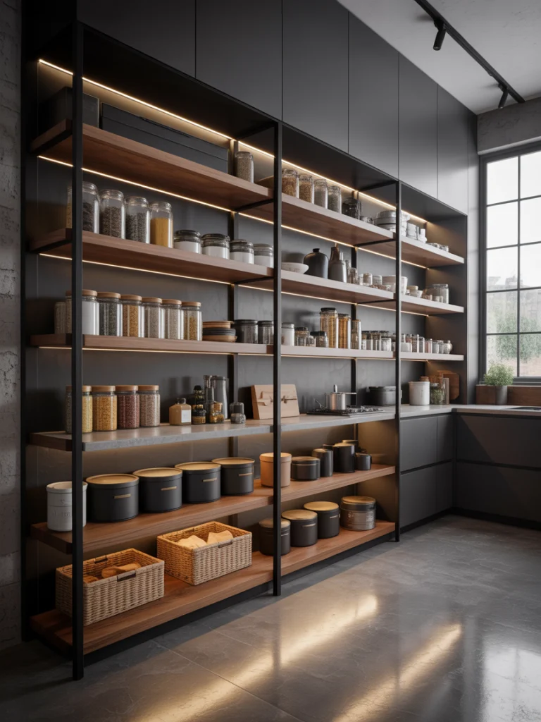 Industrial Open-Shelf Pantries ideas
