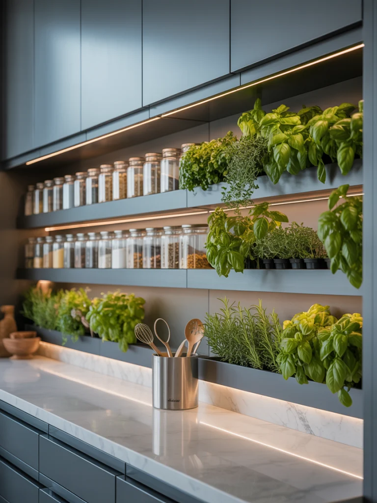 Integrated Herb-Growing Pantries