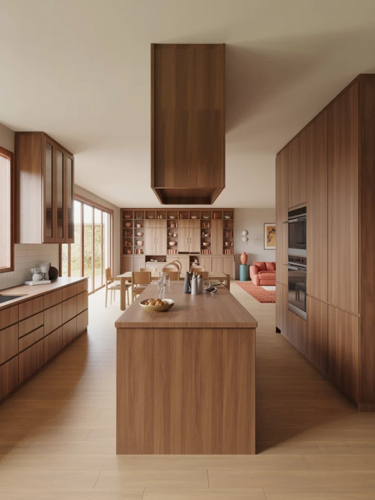 Open-Concept Wood Kitchens