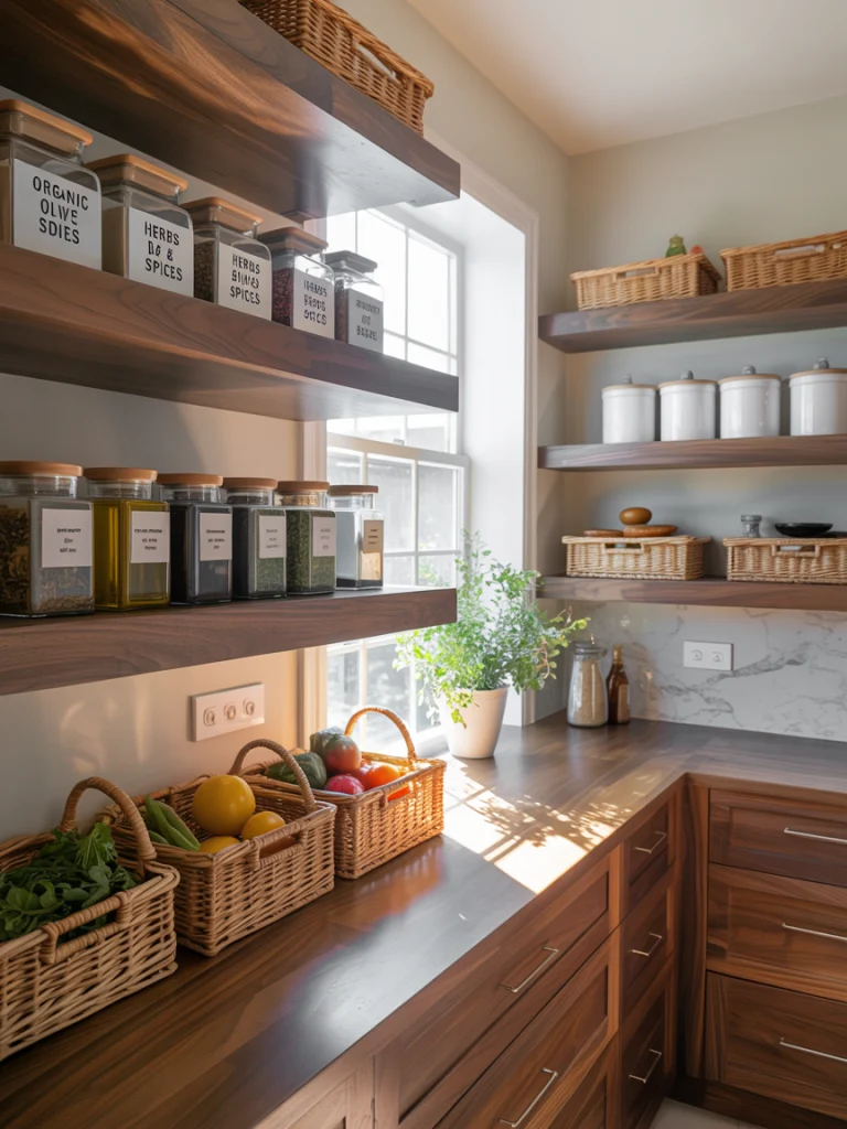 Open Shelving Pantries