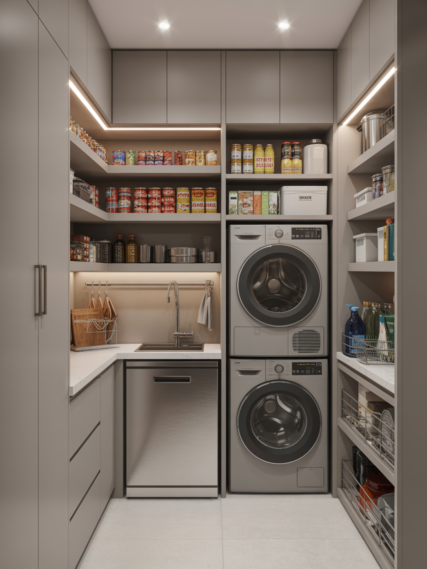 Multi-Purpose Pantry that Doubles as a Utility Room