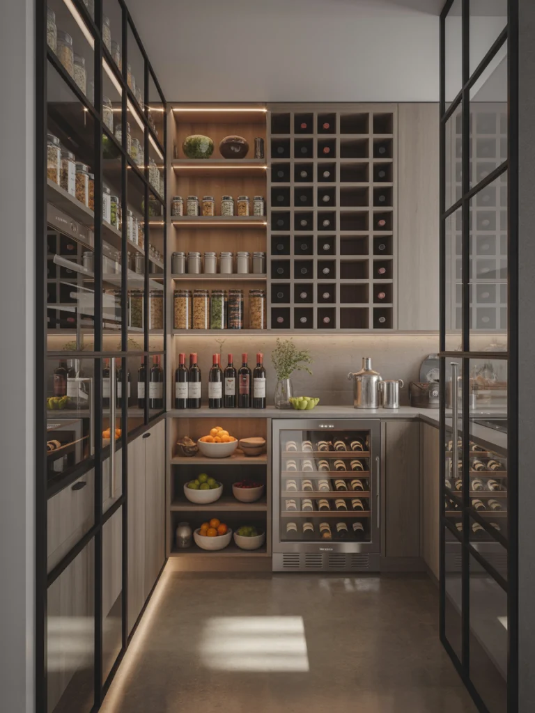 Pantry With Integrated Wine Storage